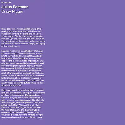 Julius Eastman - Crazy Nigger